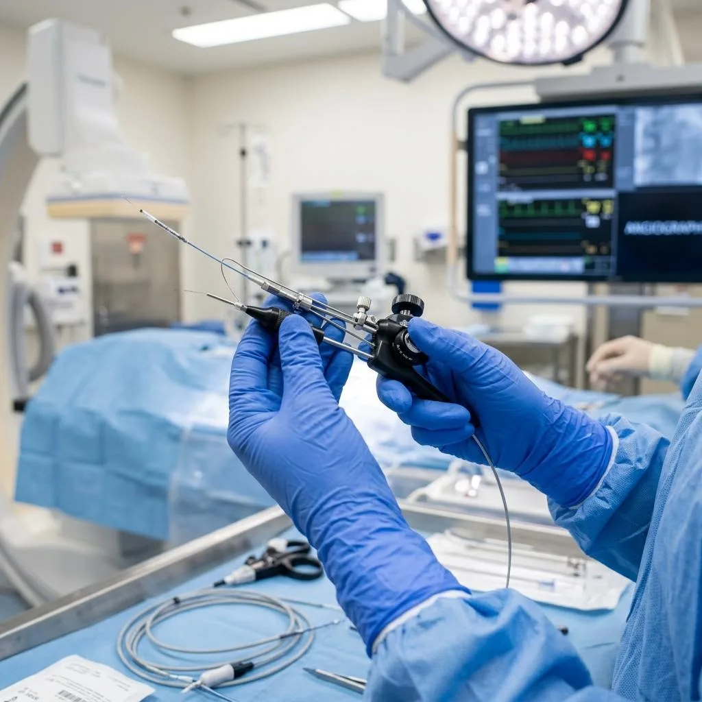 Clinical team handling medical devices